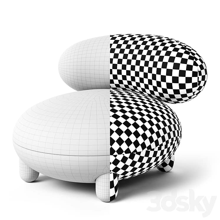 (OM) Noom Flock Lounge Chair/Flock Ottoman