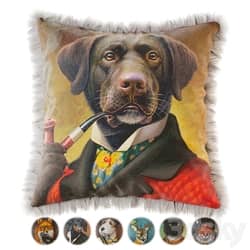 OM Throw pillow with fringes 