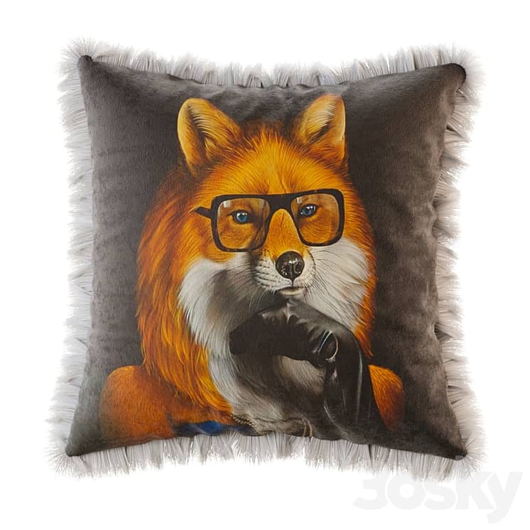 OM Throw pillow with fringes