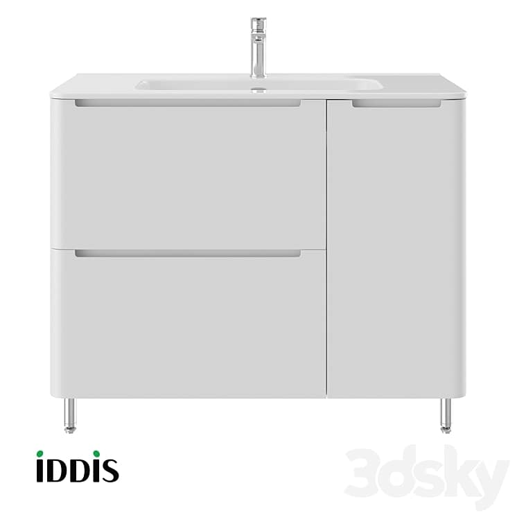 OM Cabinet with washbasin, floor standing, 100 cm, white, Edifice, IDDIS, EDI10WFi95K