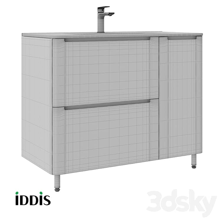 OM Cabinet with washbasin, floor standing, 100 cm, white, Edifice, IDDIS, EDI10WFi95K