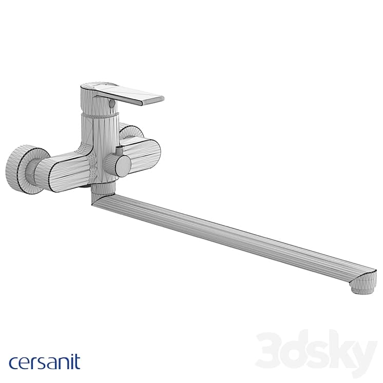 Bath faucet Cersanit Brasko black with long spout A64092