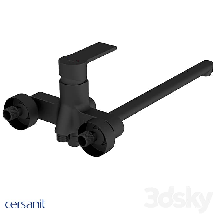 Bath faucet Cersanit Brasko black with long spout A64092