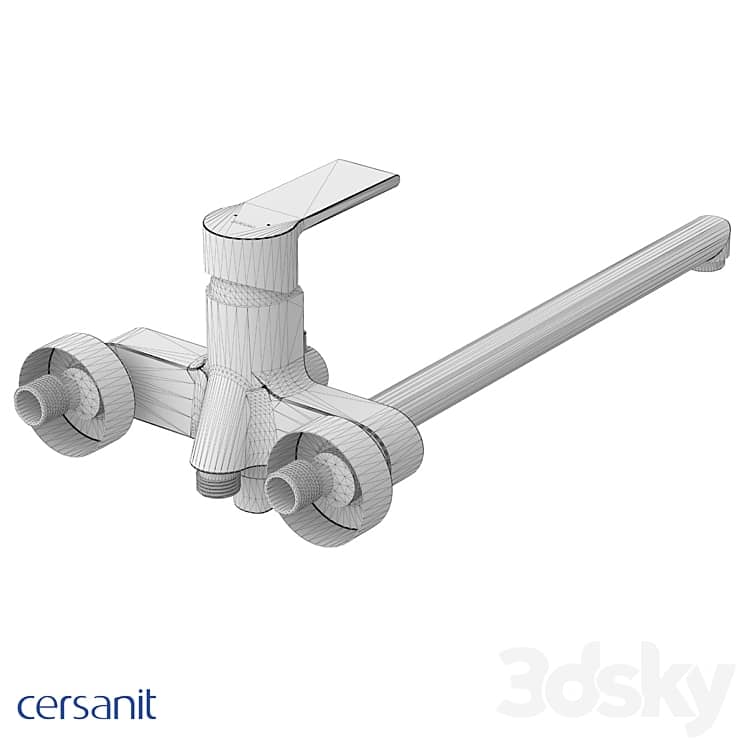 Bath faucet Cersanit Brasko black with long spout A64092