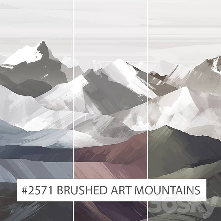 Creativille | wallpapers | 2571 Brushed Art Mountains