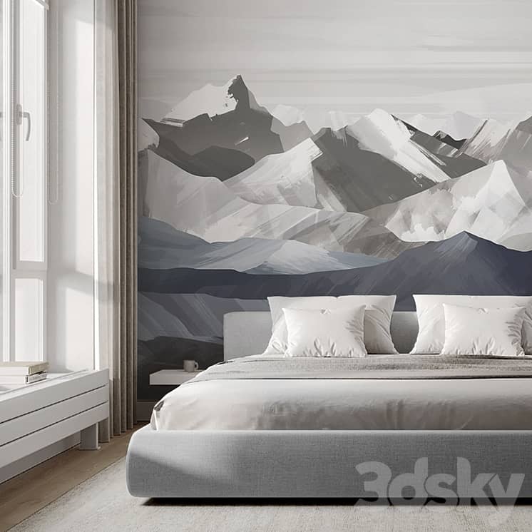 Creativille | wallpapers | 2571 Brushed Art Mountains