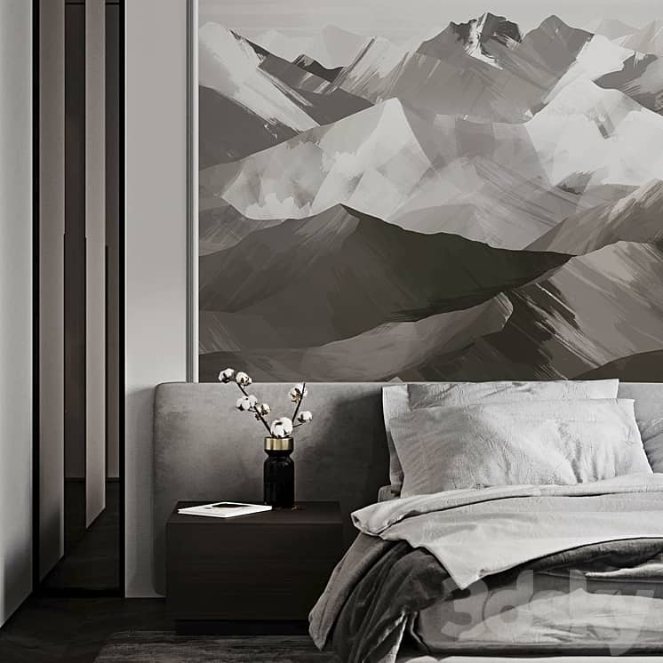 Creativille | wallpapers | 2571 Brushed Art Mountains