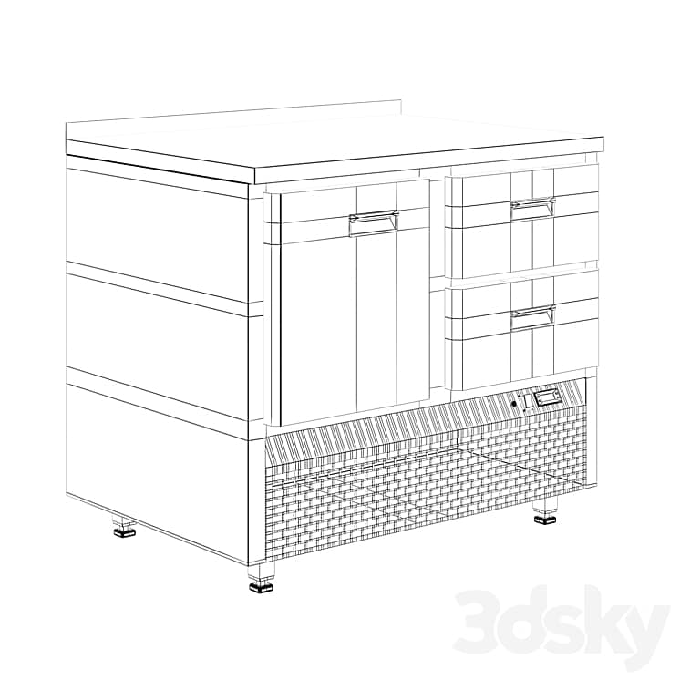 Refrigerator with bottom unit, 1 door and 2 drawers from Finist
