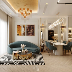  Interior Living Room- Kitchen by Thang Thach That 