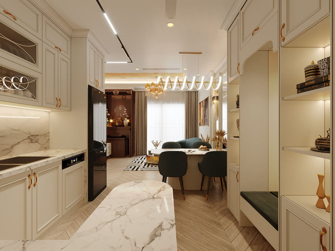  Interior Living Room- Kitchen by Thang Thach That