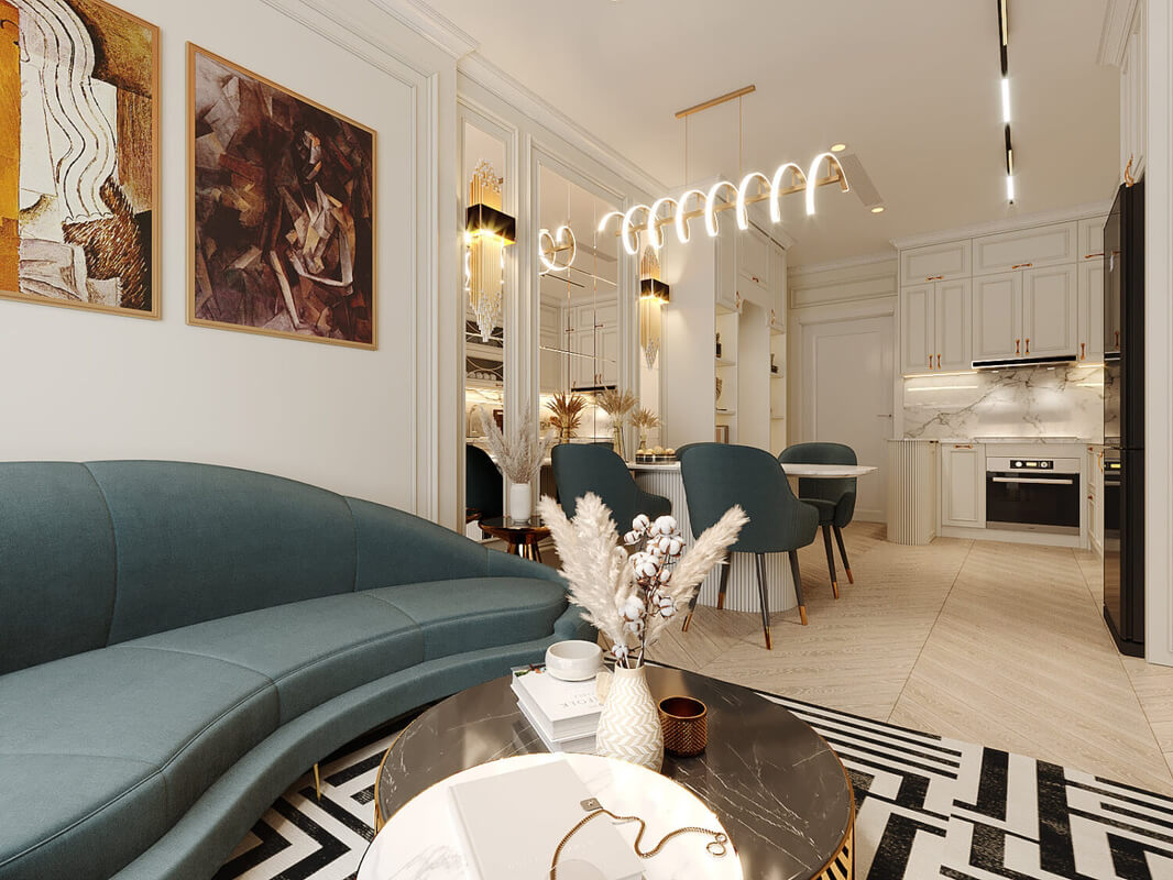  Interior Living Room- Kitchen by Thang Thach That