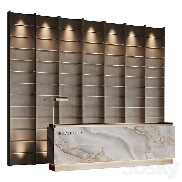 Beige marble hotel reception