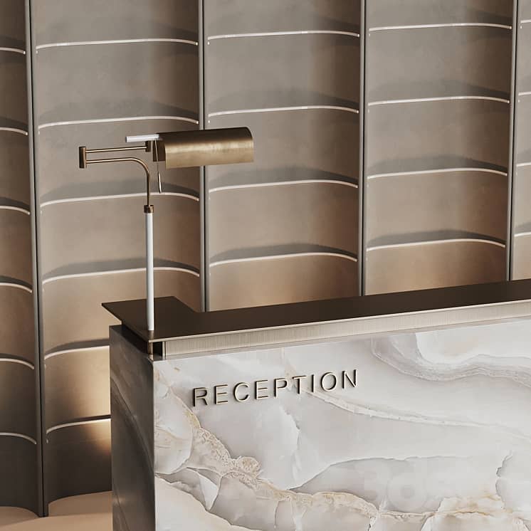 Beige marble hotel reception
