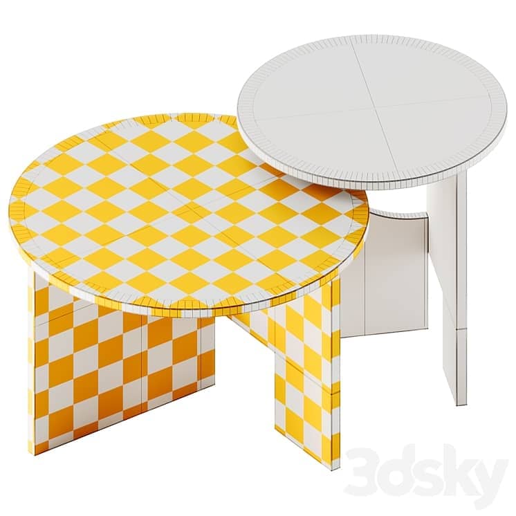 NICOLINE MONDRIAN Round marble coffee table