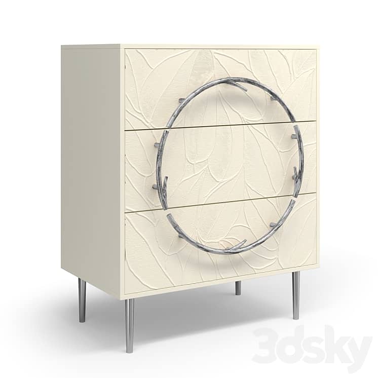 Chest of drawers Art Color leaves with 3 drawers Style