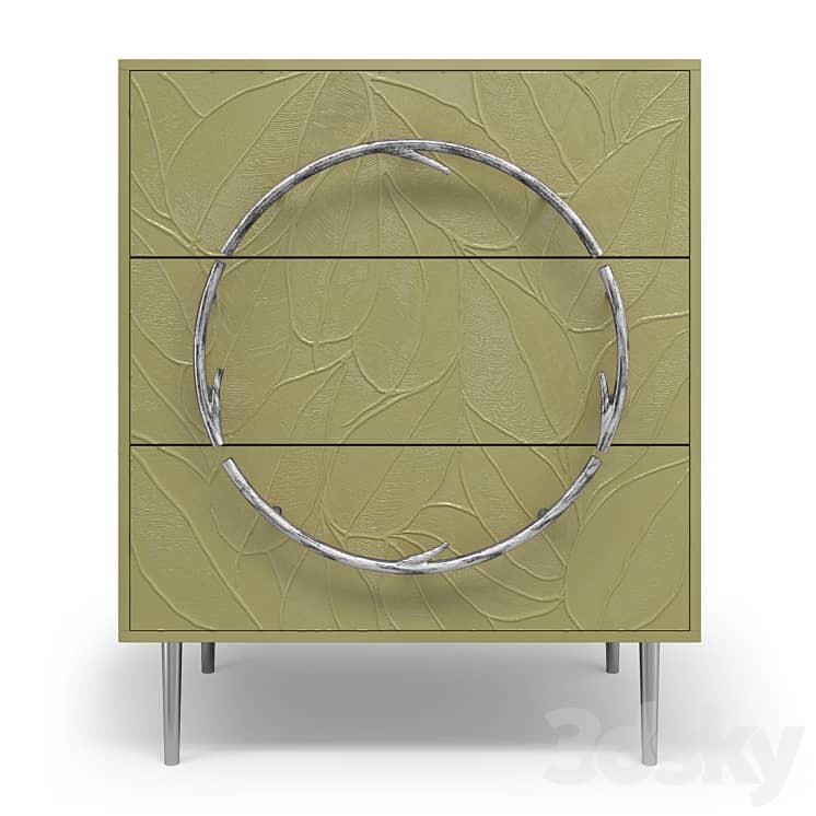 Chest of drawers Art Color leaves with 3 drawers Style