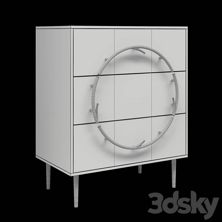 Chest of drawers Art Color leaves with 3 drawers Style