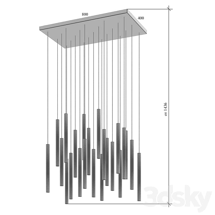 Pendant lamp IT Laser rectangle 23 white/gold