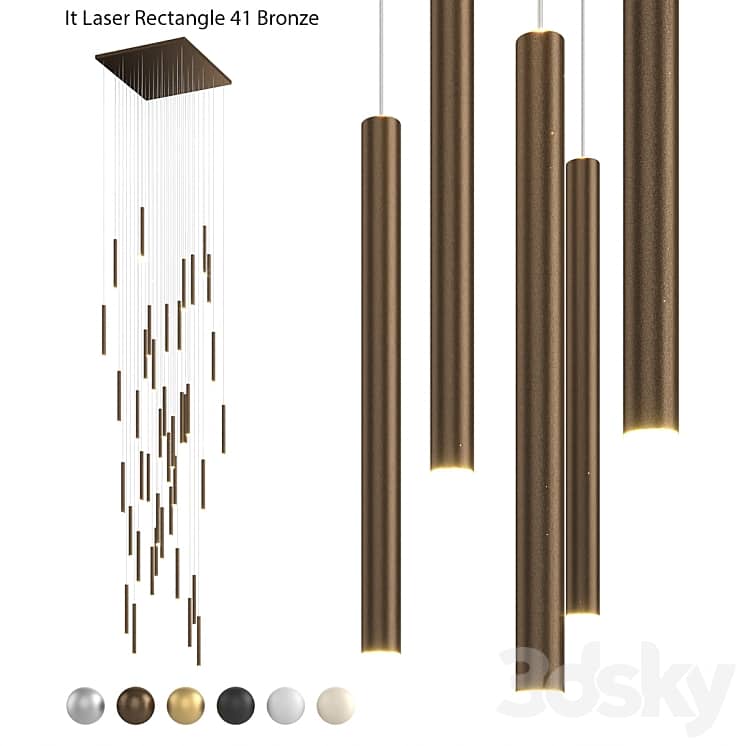 Pendant lamp IT Laser rectangle 41 bronze