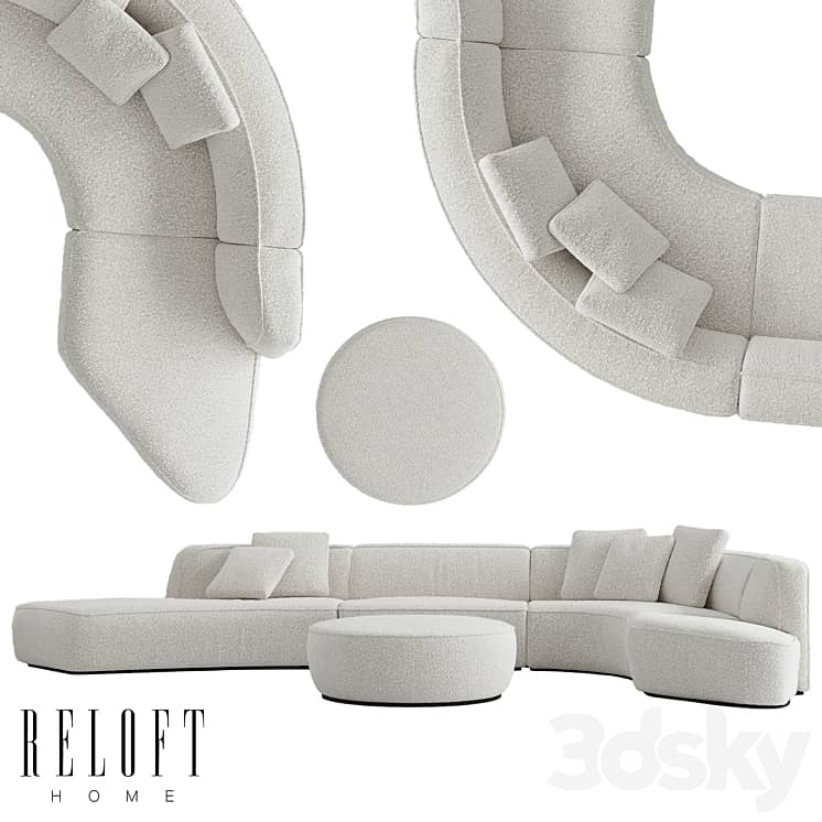 Modular sofa Cashew composition 8