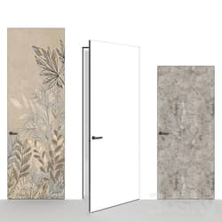 OM Doors INVISIBLE DOORS wallpaper, plaster on a wooden frame 