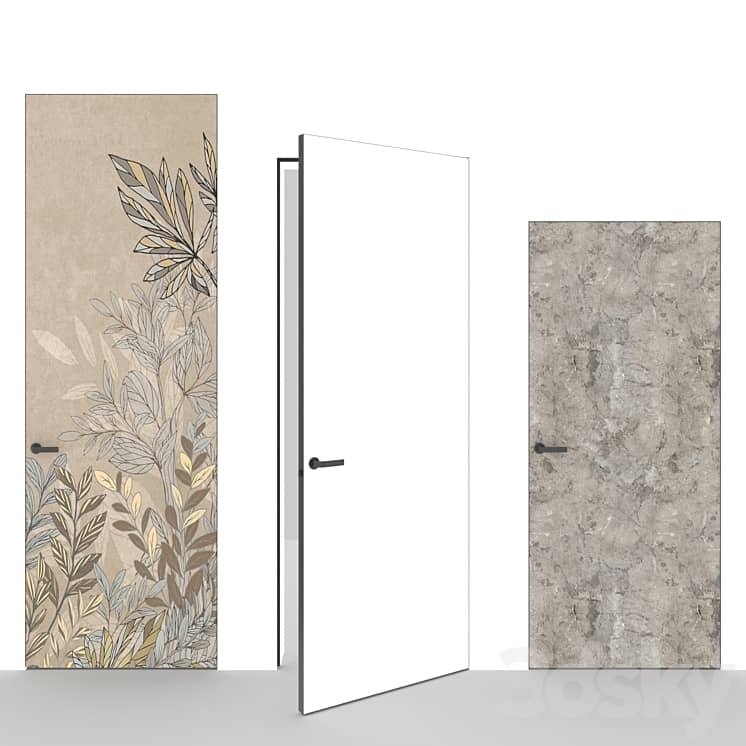 OM Doors INVISIBLE DOORS wallpaper, plaster on a wooden frame