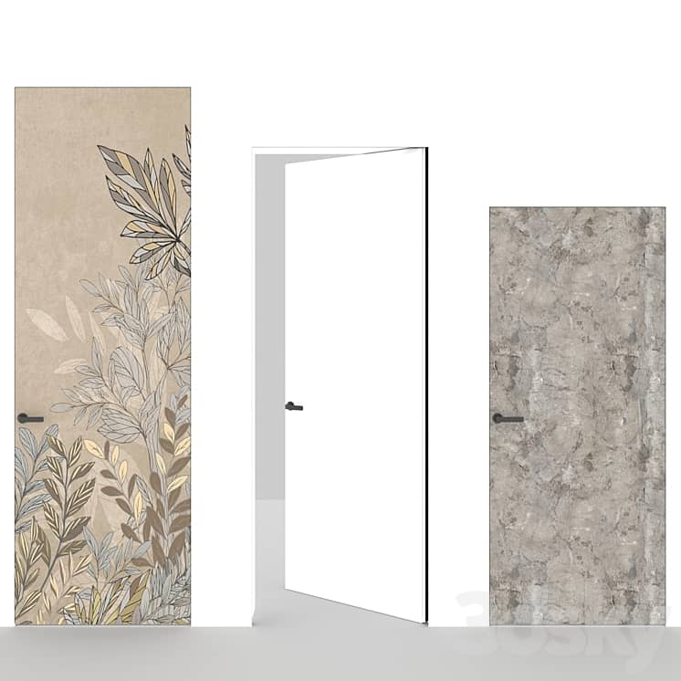 OM Doors INVISIBLE DOORS wallpaper, plaster on a wooden frame