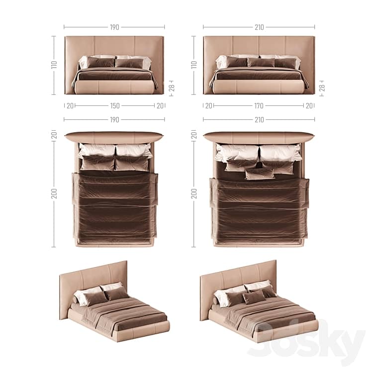 (OM) Bed "Houmi" 200 Tok Furniture