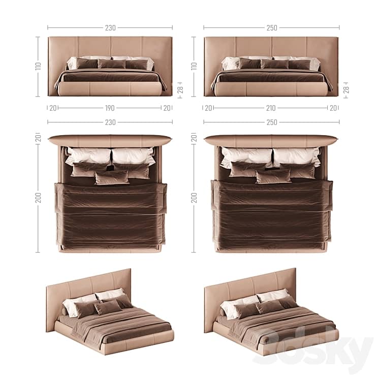 (OM) Bed "Houmi" 200 Tok Furniture