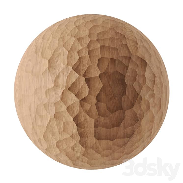 Carved wood material without displacement