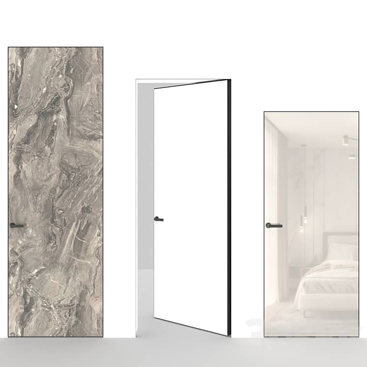 OM Doors INVISIBLE DOORS porcelain stoneware, colored glass on a metal frame