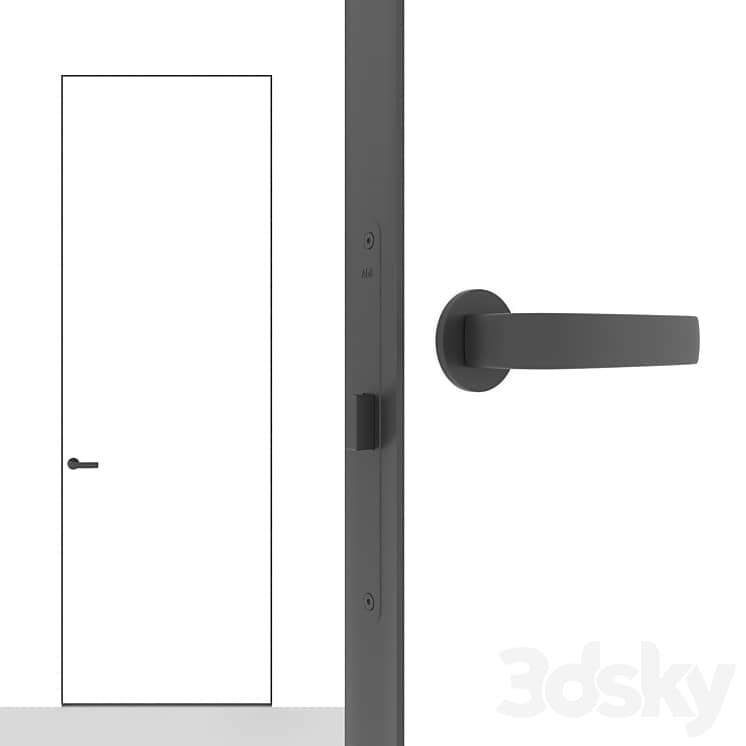 OM Doors INVISIBLE DOORS porcelain stoneware, mirror on a wooden frame with aluminum edge