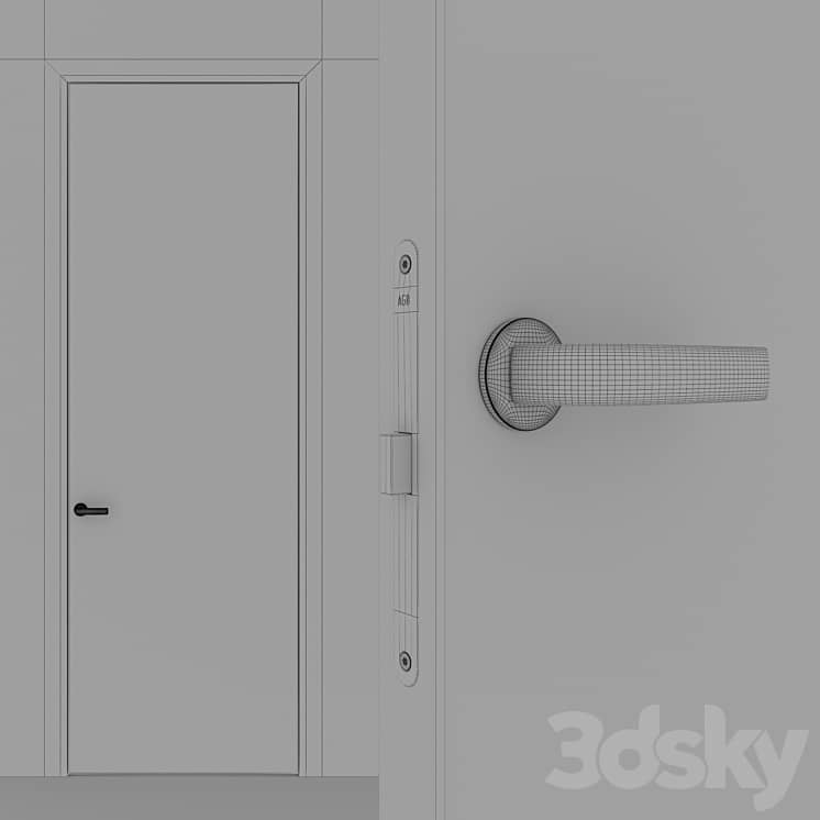 OM Doors INVISIBLE DOORS porcelain stoneware, mirror on a wooden frame with aluminum edge