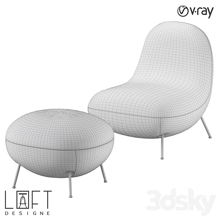 Armchair and pouf LoftDesigne 38167 model