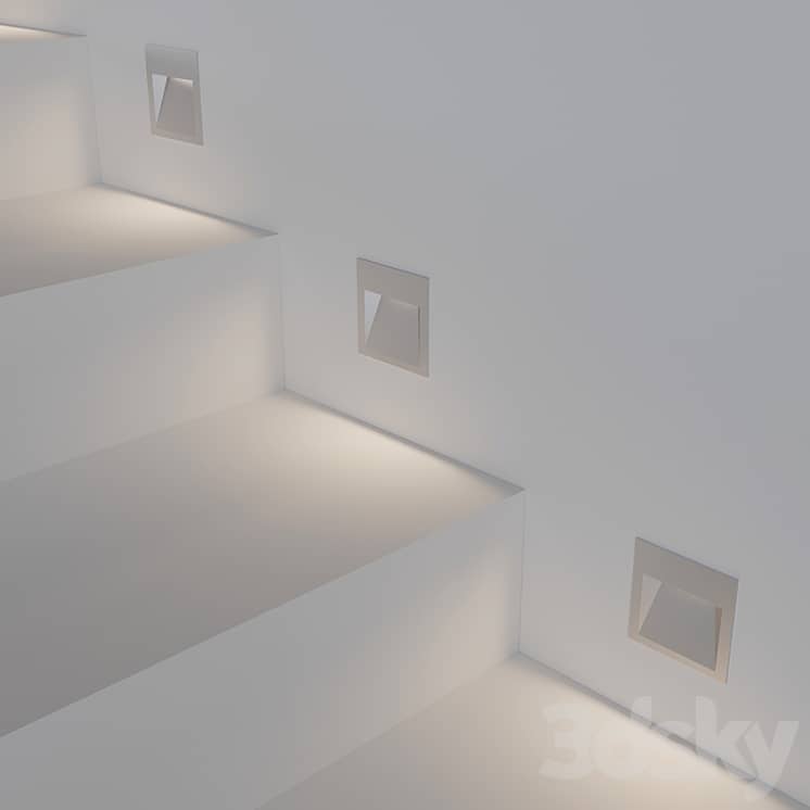 Step Light Steps S1760 Silver. Grey, outdoor staircase light OM