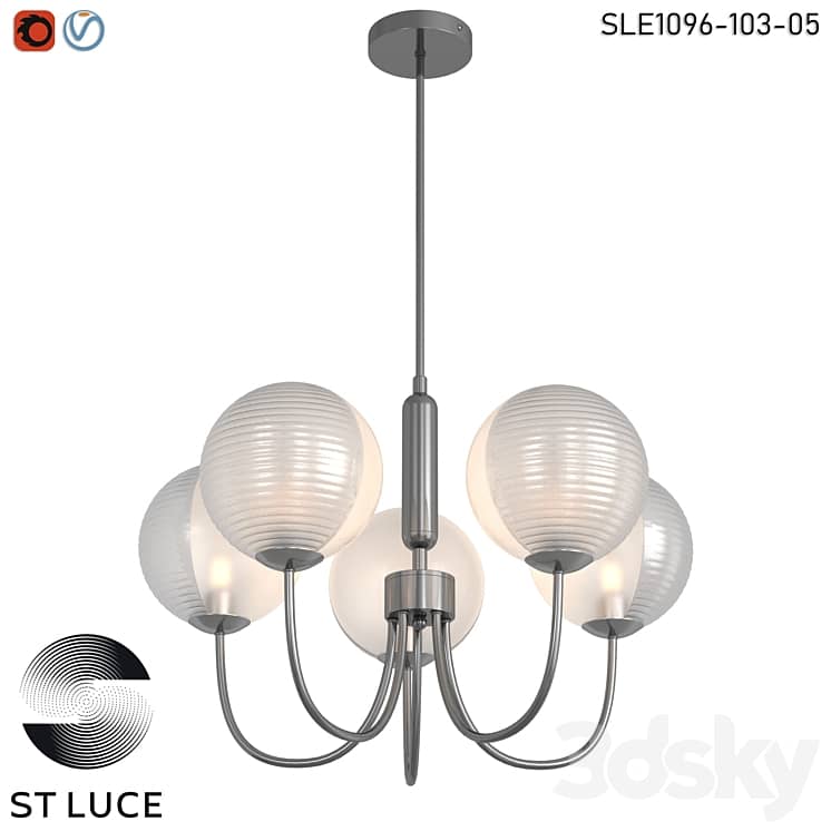 SLE1096 103 05 Pendant lamp Chrome/Transparent OM