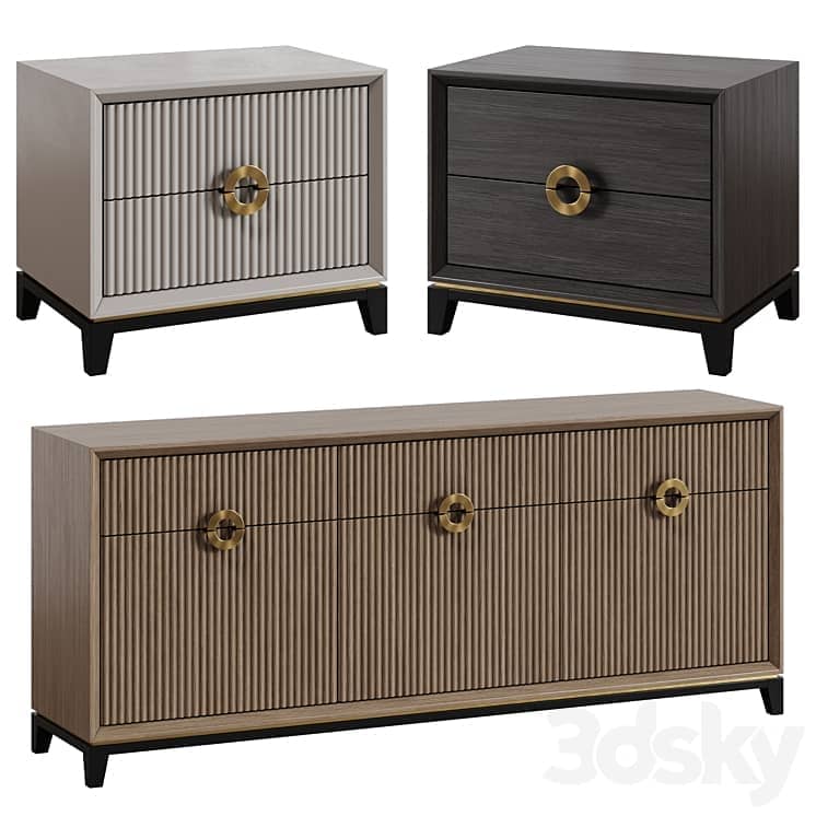 Chest of drawers and bedside table in Art Deco style 11