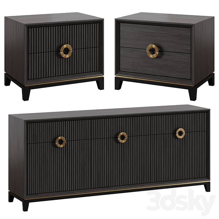 Chest of drawers and bedside table in Art Deco style 11