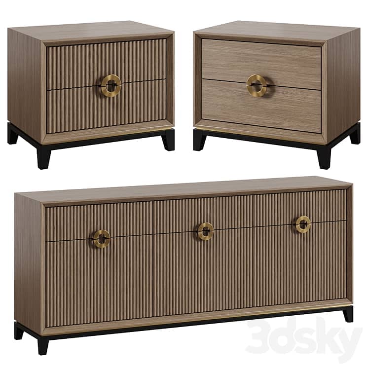 Chest of drawers and bedside table in Art Deco style 11