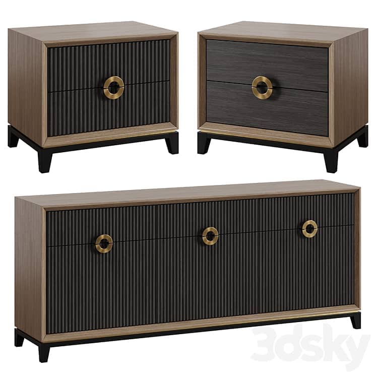 Chest of drawers and bedside table in Art Deco style 11