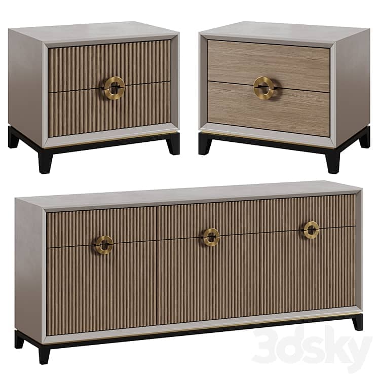 Chest of drawers and bedside table in Art Deco style 11