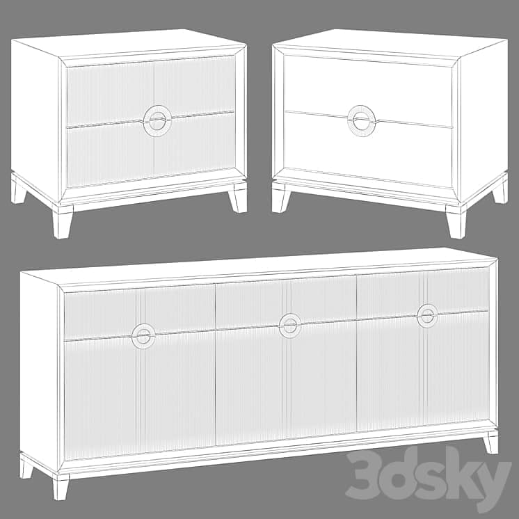 Chest of drawers and bedside table in Art Deco style 11
