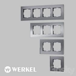 OM Tempered glass frames for sockets and switches Werkel Senso series matte silver 