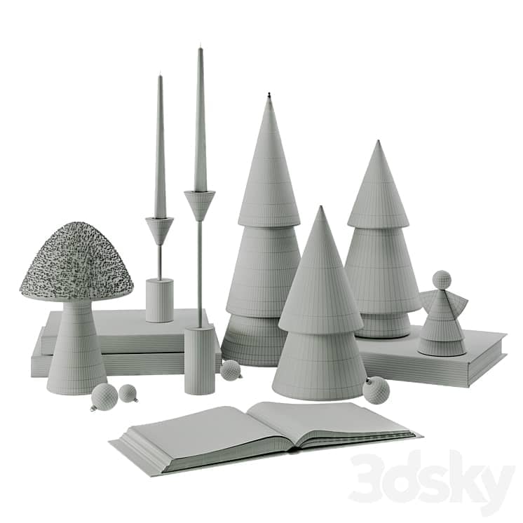 Decorative set for New Year and Christmas