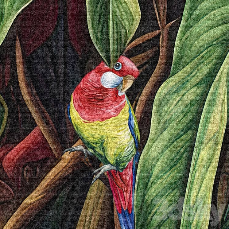 Wallpapers/Tropical parrots/Designer wallpaper/Panels/Photo wallpaper/Fresco