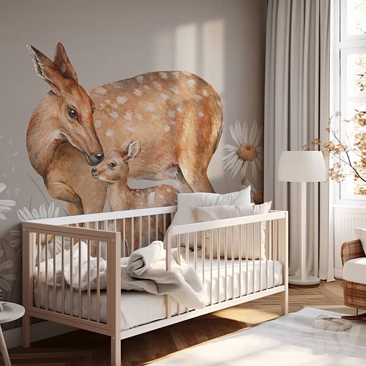 Wallpapers/Cute deer/Designer wallpaper/Panel/Photo wallpaper/Fresco