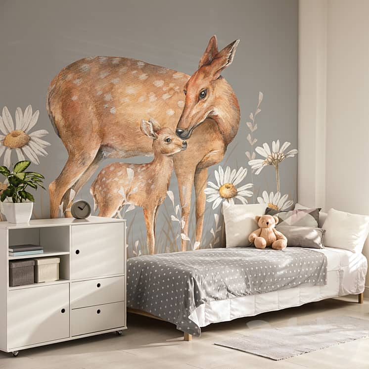 Wallpapers/Cute deer/Designer wallpaper/Panel/Photo wallpaper/Fresco