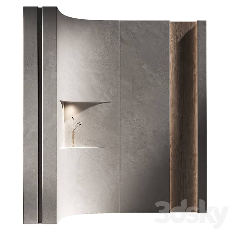 Wall panels 7 corner niche. Plaster and wood partition.