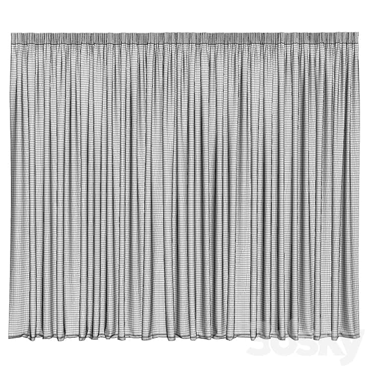 Wide Linen Tulle Curtain