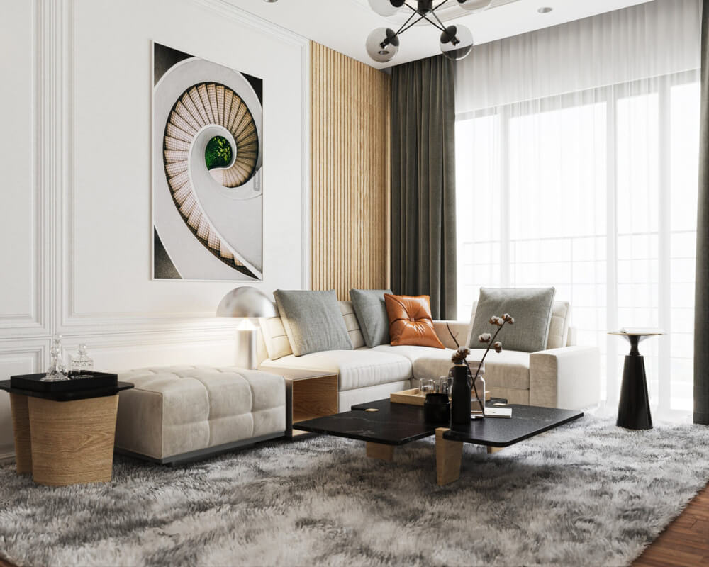  3D Interior Living Room -Kitchen by Tran Dinh Quy
